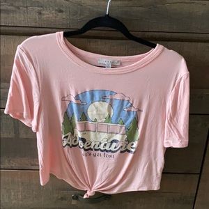 Adventure with bus pink crop top